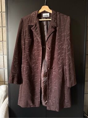 David Bijoux - Vintage Brown Button Up Coat - Women 12